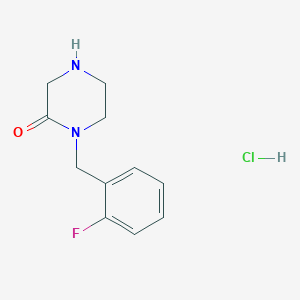 molecular formula C11H14ClFN2O B2386529 1-(2-Fluorobenzyl)piperazin-2-one hydrochloride CAS No. 1172846-19-3; 893747-85-8