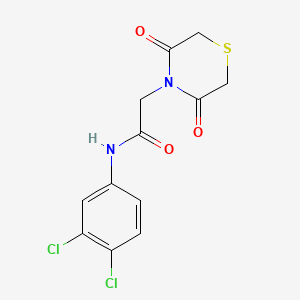 molecular formula C12H10Cl2N2O3S B2386533 N-(3,4-dichlorophenyl)-2-(3,5-dioxothiomorpholin-4-yl)acetamide CAS No. 868215-20-7