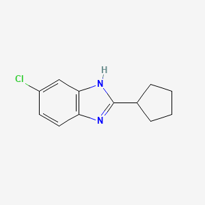 molecular formula C12H13ClN2 B2386538 5-Chloro-2-cyclopentyl-1H-benzimidazole CAS No. 173037-04-2