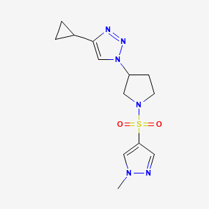 4-cyclopropyl-1-(1-((1-methyl-1H-pyrazol-4-yl)sulfonyl)pyrrolidin-3-yl)-1H-1,2,3-triazole