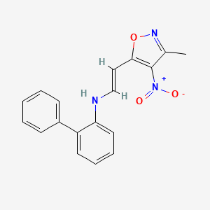molecular formula C18H15N3O3 B2386544 N-[2-(3-methyl-4-nitro-5-isoxazolyl)vinyl][1,1'-biphenyl]-2-amine CAS No. 241127-02-6
