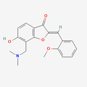 molecular formula C19H19NO4 B2386550 (Z)-7-((dimethylamino)methyl)-6-hydroxy-2-(2-methoxybenzylidene)benzofuran-3(2H)-one CAS No. 869077-02-1