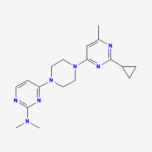 molecular formula C18H25N7 B2386551 4-[4-(2-Cyclopropyl-6-methylpyrimidin-4-yl)piperazin-1-yl]-N,N-dimethylpyrimidin-2-amine CAS No. 2415463-57-7