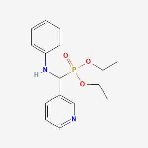 molecular formula C16H21N2O3P B2386556 N-[diethoxyphosphoryl(pyridin-3-yl)methyl]aniline CAS No. 183016-46-8