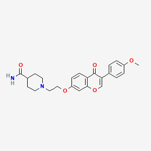 molecular formula C24H26N2O5 B2386558 1-(2-((3-(4-methoxyphenyl)-4-oxo-4H-chromen-7-yl)oxy)ethyl)piperidine-4-carboxamide CAS No. 903204-01-3