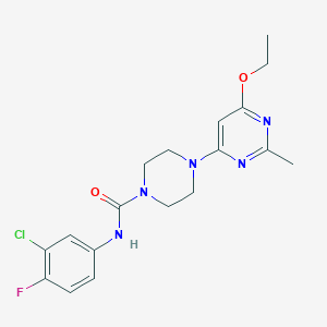 molecular formula C18H21ClFN5O2 B2386563 N-(3-chloro-4-fluorophenyl)-4-(6-ethoxy-2-methylpyrimidin-4-yl)piperazine-1-carboxamide CAS No. 946324-83-0