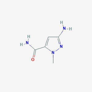 molecular formula C5H8N4O B2386569 3-amino-1-methyl-1H-pyrazole-5-carboxamide CAS No. 1129541-01-0