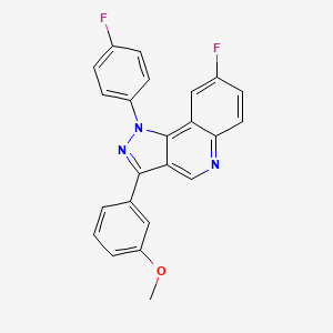 molecular formula C23H15F2N3O B2386570 8-fluoro-1-(4-fluorophenyl)-3-(3-methoxyphenyl)-1H-pyrazolo[4,3-c]quinoline CAS No. 901005-31-0