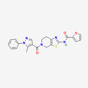 N-(5-(5-methyl-1-phenyl-1H-pyrazole-4-carbonyl)-4,5,6,7-tetrahydrothiazolo[5,4-c]pyridin-2-yl)furan-2-carboxamide