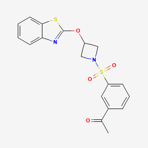 1-(3-((3-(Benzo[d]thiazol-2-yloxy)azetidin-1-yl)sulfonyl)phenyl)ethanone