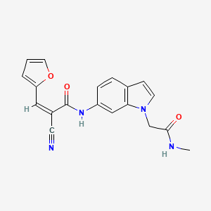 (Z)-2-Cyano-3-(furan-2-yl)-N-[1-[2-(methylamino)-2-oxoethyl]indol-6-yl]prop-2-enamide