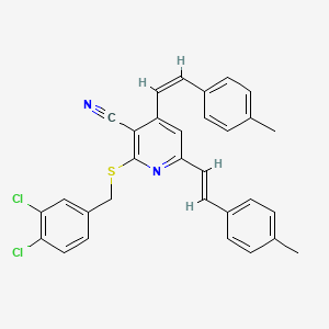 2-[(3,4-Dichlorobenzyl)sulfanyl]-4,6-bis(4-methylstyryl)nicotinonitrile