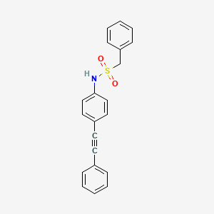 molecular formula C21H17NO2S B2386605 phenyl-N-[4-(2-phenylethynyl)phenyl]methanesulfonamide CAS No. 439097-35-5