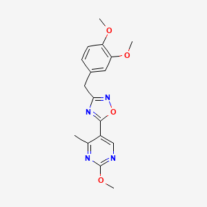 molecular formula C17H18N4O4 B2386611 3-(3,4-二甲氧基苄基)-5-(2-甲氧基-4-甲基嘧啶-5-基)-1,2,4-恶二唑 CAS No. 2034281-15-5