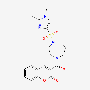 3-(4-((1,2-dimethyl-1H-imidazol-4-yl)sulfonyl)-1,4-diazepane-1-carbonyl)-2H-chromen-2-one