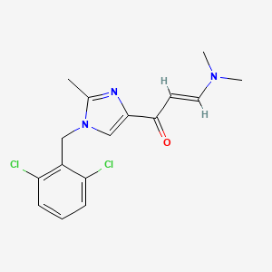 molecular formula C16H17Cl2N3O B2386620 (E)-1-[1-[(2,6-dichlorophenyl)methyl]-2-methylimidazol-4-yl]-3-(dimethylamino)prop-2-en-1-one CAS No. 477852-56-5