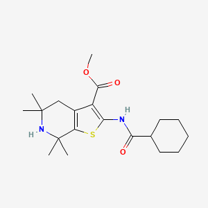 Methyl 2-(cyclohexanecarbonylamino)-5,5,7,7-tetramethyl-4,6-dihydrothieno[2,3-c]pyridine-3-carboxylate