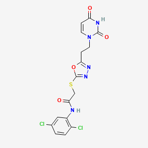 N-(2,5-Dichlorophenyl)-2-{5-[2-(2,4-dioxo(1,3-dihydropyrimidinyl))ethyl](1,3,4-oxadiazol-2-ylthio)}acetamide