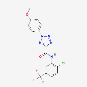 molecular formula C16H11ClF3N5O2 B2386644 N-(2-chloro-5-(trifluoromethyl)phenyl)-2-(4-methoxyphenyl)-2H-tetrazole-5-carboxamide CAS No. 1396685-53-2