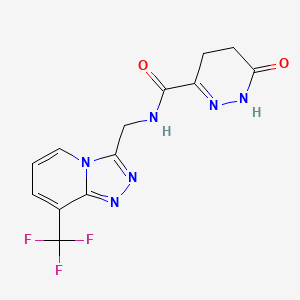 molecular formula C13H11F3N6O2 B2386646 6-oxo-N-((8-(trifluoromethyl)-[1,2,4]triazolo[4,3-a]pyridin-3-yl)methyl)-1,4,5,6-tetrahydropyridazine-3-carboxamide CAS No. 2034286-95-6