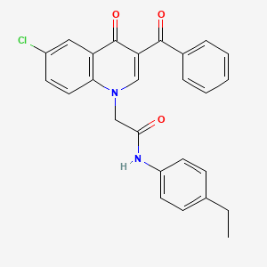 2-(3-benzoyl-6-chloro-4-oxoquinolin-1(4H)-yl)-N-(4-ethylphenyl)acetamide