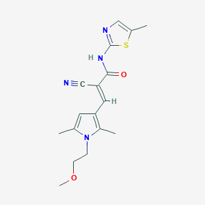 (E)-2-Cyano-3-[1-(2-methoxyethyl)-2,5-dimethylpyrrol-3-yl]-N-(5-methyl-1,3-thiazol-2-yl)prop-2-enamide
