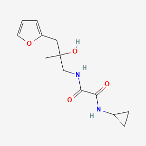 molecular formula C13H18N2O4 B2386666 N1-cyclopropyl-N2-(3-(furan-2-yl)-2-hydroxy-2-methylpropyl)oxalamide CAS No. 1795483-95-2