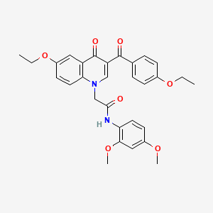 molecular formula C30H30N2O7 B2386676 N-(2,4-二甲氧基苯基)-2-(6-乙氧基-3-(4-乙氧基苯甲酰)-4-氧代喹啉-1(4H)-基)乙酰胺 CAS No. 898343-48-1