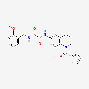 molecular formula C24H23N3O4S B2386678 N1-(2-甲氧基苄基)-N2-(1-(噻吩-2-羰基)-1,2,3,4-四氢喹啉-6-基)草酰胺 CAS No. 899983-40-5