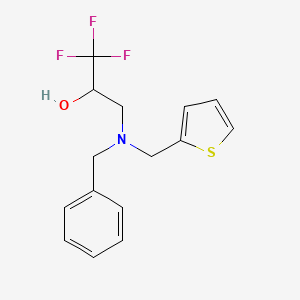molecular formula C15H16F3NOS B2386680 3-[Benzyl(2-thienylmethyl)amino]-1,1,1-trifluoro-2-propanol CAS No. 477864-34-9