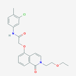 N-(3-chloro-4-methylphenyl)-2-[2-(2-ethoxyethyl)-1-oxoisoquinolin-5-yl]oxyacetamide