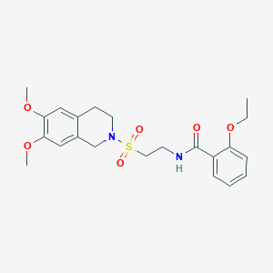 molecular formula C22H28N2O6S B2386685 N-(2-((6,7-二甲氧基-3,4-二氢异喹啉-2(1H)-基)磺酰基)乙基)-2-乙氧基苯甲酰胺 CAS No. 922014-37-7
