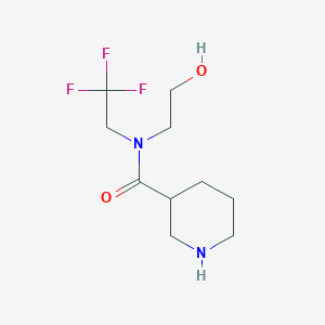 molecular formula C10H17F3N2O2 B2386703 N-(2-hydroxyethyl)-N-(2,2,2-trifluoroethyl)piperidine-3-carboxamide CAS No. 1183230-63-8