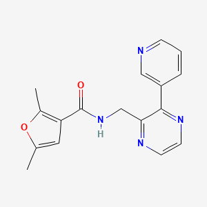 molecular formula C17H16N4O2 B2386710 2,5-dimethyl-N-{[3-(pyridin-3-yl)pyrazin-2-yl]methyl}furan-3-carboxamide CAS No. 2034300-13-3