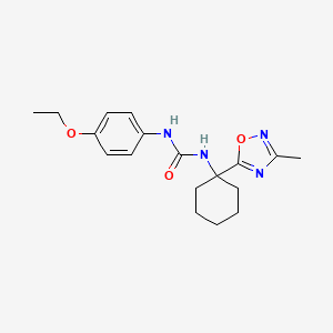 molecular formula C18H24N4O3 B2386719 1-(4-Ethoxyphenyl)-3-[1-(3-methyl-1,2,4-oxadiazol-5-yl)cyclohexyl]urea CAS No. 1396809-03-2