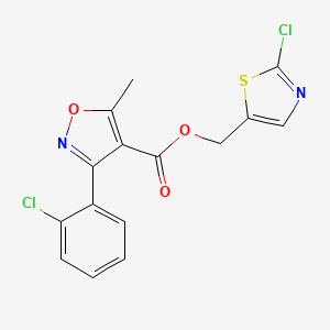 molecular formula C15H10Cl2N2O3S B2386720 (2-Chloro-1,3-thiazol-5-yl)methyl 3-(2-chlorophenyl)-5-methyl-4-isoxazolecarboxylate CAS No. 478064-71-0
