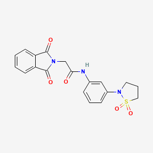 molecular formula C19H17N3O5S B2386725 N-(3-(1,1-dioxidoisothiazolidin-2-yl)phenyl)-2-(1,3-dioxoisoindolin-2-yl)acetamide CAS No. 932505-79-8