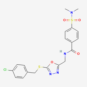 N-((5-((4-chlorobenzyl)thio)-1,3,4-oxadiazol-2-yl)methyl)-4-(N,N-dimethylsulfamoyl)benzamide