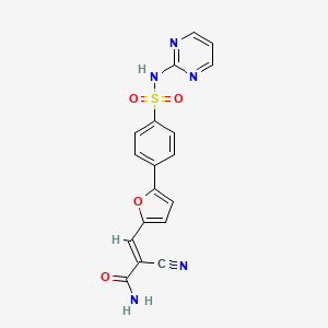 (E)-2-cyano-3-[5-[4-(pyrimidin-2-ylsulfamoyl)phenyl]furan-2-yl]prop-2-enamide