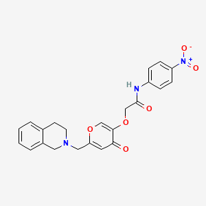 2-((6-((3,4-dihydroisoquinolin-2(1H)-yl)methyl)-4-oxo-4H-pyran-3-yl)oxy)-N-(4-nitrophenyl)acetamide