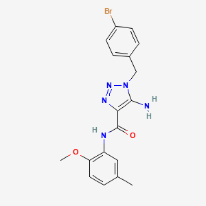 molecular formula C18H18BrN5O2 B2386745 5-amino-1-(4-bromobenzyl)-N-(2-methoxy-5-methylphenyl)-1H-1,2,3-triazole-4-carboxamide CAS No. 899981-31-8