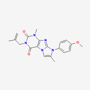 molecular formula C20H21N5O3 B2386748 8-(4-methoxyphenyl)-1,7-dimethyl-3-(2-methylallyl)-1H-imidazo[2,1-f]purine-2,4(3H,8H)-dione CAS No. 900287-11-8