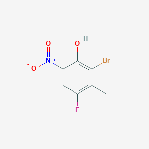 molecular formula C7H5BrFNO3 B2386750 2-Bromo-4-fluoro-3-methyl-6-nitrophenol CAS No. 2055699-04-0