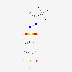 molecular formula C11H15FN2O5S2 B2386755 4-[(2,2-Dimethylpropanehydrazido)sulfonyl]benzene-1-sulfonyl fluoride CAS No. 2094877-66-2