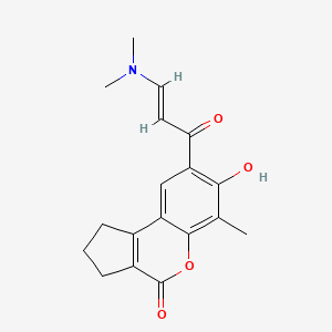 molecular formula C18H19NO4 B2386756 8-[(2E)-3-(dimethylamino)prop-2-enoyl]-7-hydroxy-6-methyl-2,3-dihydrocyclopenta[c]chromen-4(1H)-one CAS No. 1821457-43-5