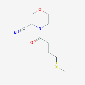 molecular formula C10H16N2O2S B2386763 4-(4-甲基硫代丁酰基)吗啉-3-腈 CAS No. 1436305-95-1