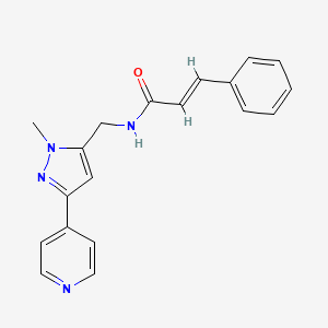 (E)-N-[(2-Methyl-5-pyridin-4-ylpyrazol-3-yl)methyl]-3-phenylprop-2-enamide