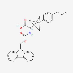 2-(9H-Fluoren-9-ylmethoxycarbonylamino)-2-[3-(4-propylphenyl)-1-bicyclo[1.1.1]pentanyl]acetic acid