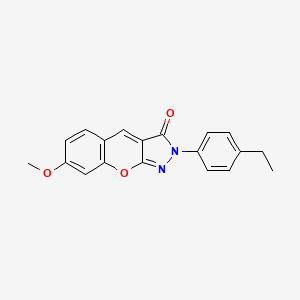 molecular formula C19H16N2O3 B2386778 2-(4-ethylphenyl)-7-methoxychromeno[2,3-c]pyrazol-3(2H)-one CAS No. 1114903-31-9