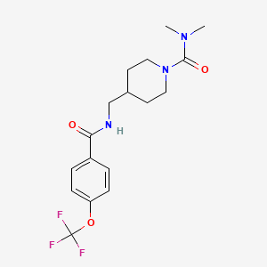 molecular formula C17H22F3N3O3 B2386806 N,N-dimethyl-4-((4-(trifluoromethoxy)benzamido)methyl)piperidine-1-carboxamide CAS No. 2034377-23-4